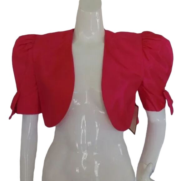 new Vintage Prom/Bridesmaid Dress/Bolero Jacket Set, XS, Pink, Strappy - Picture 5 of 15